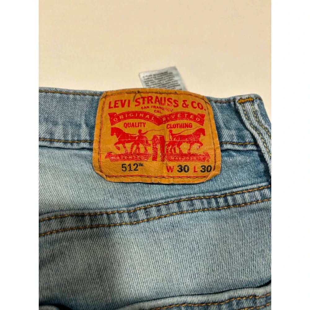 Levis 512 Slim Taper Fit Mens Light Wash Denim Jeans W30 L30